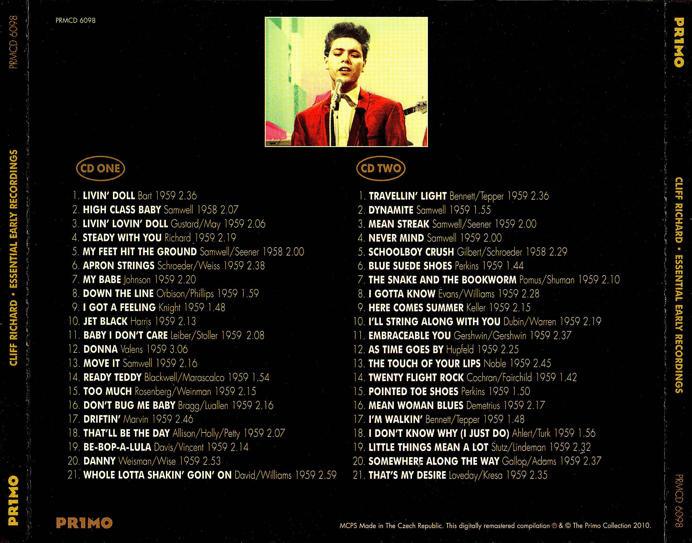 Cliff Richard Essential Early Recordings : Back